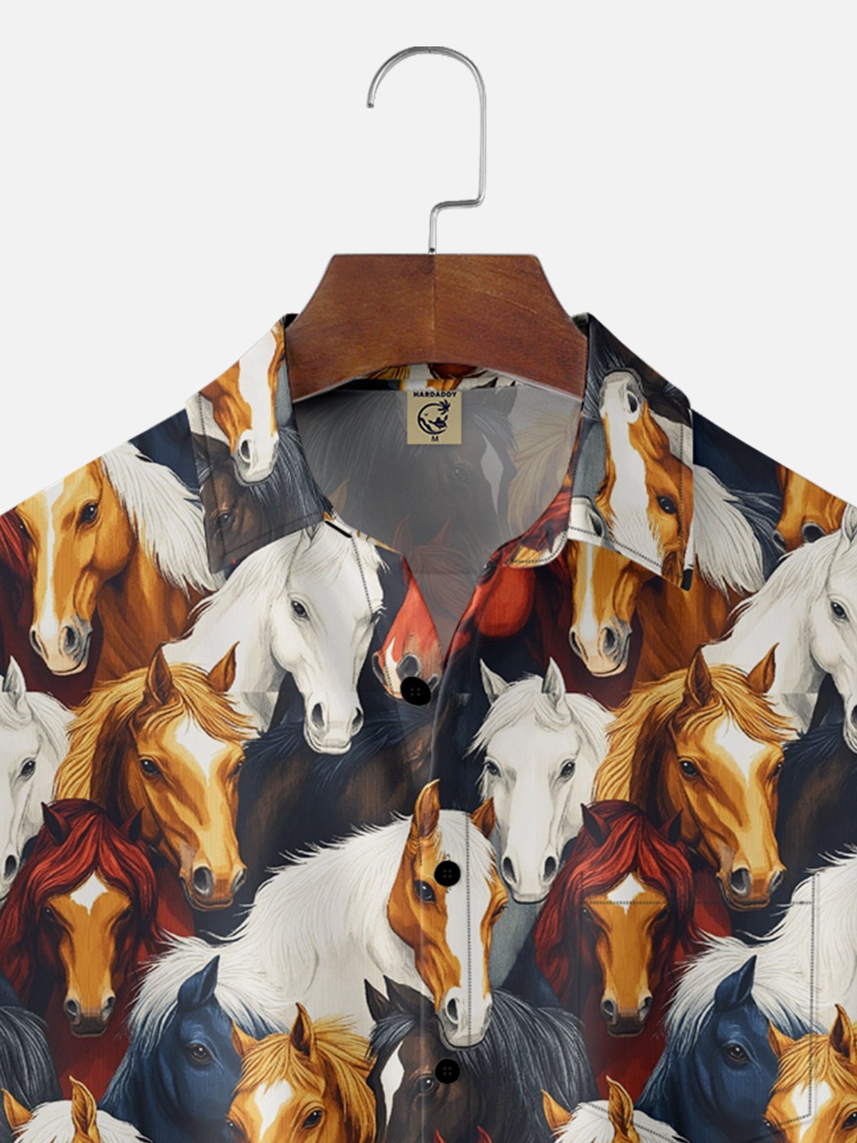 Kentucky Derby Horse Chest Pocket Casual Hawaiian Shirt