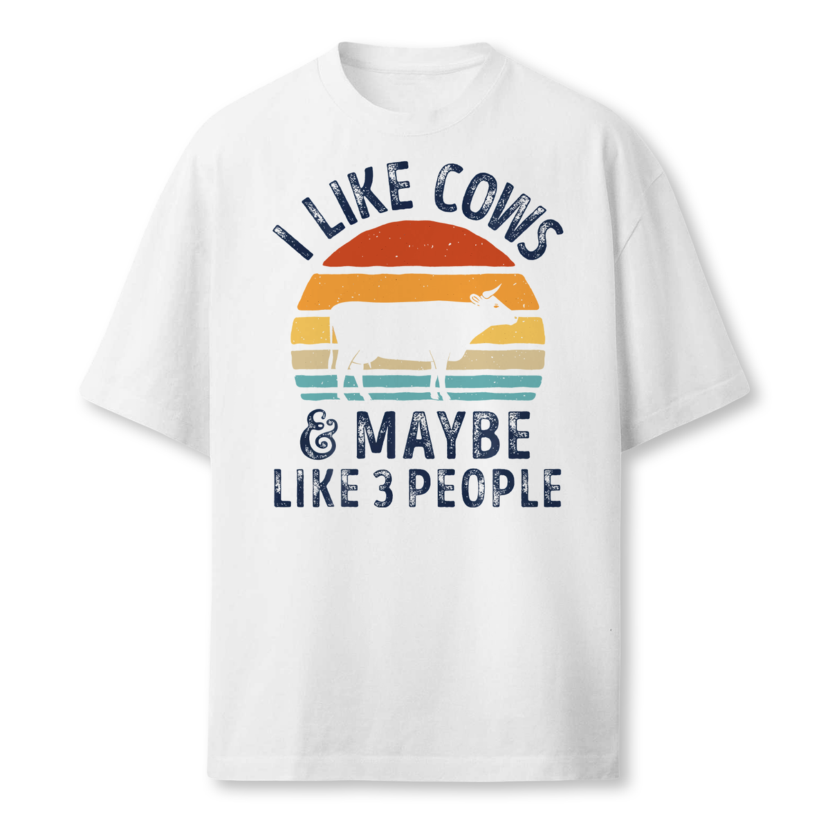 I Like Cows And Maybe Like 3 People Cow Farm Farmer Retro Farmer T-Shirt
