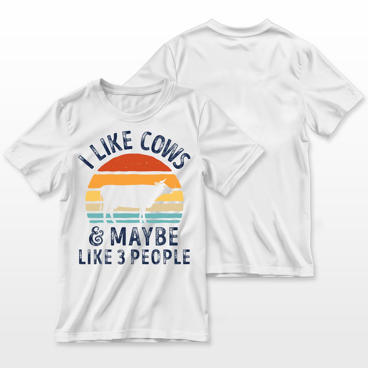 I Like Cows And Maybe Like 3 People Cow Farm Farmer Retro Farmer T-Shirt