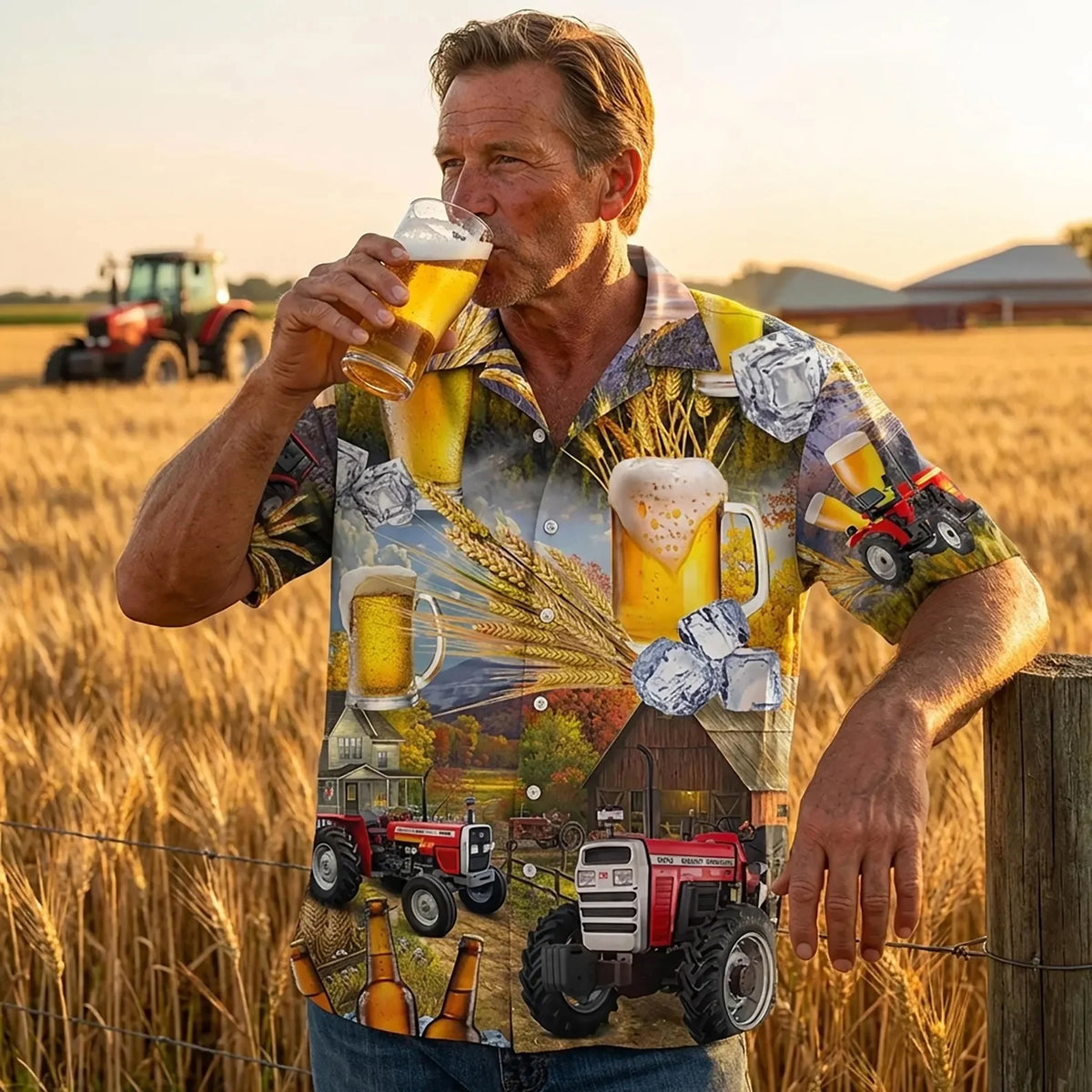 Beer & Tractor Hawaiian Shirt – Autumn Farm Life