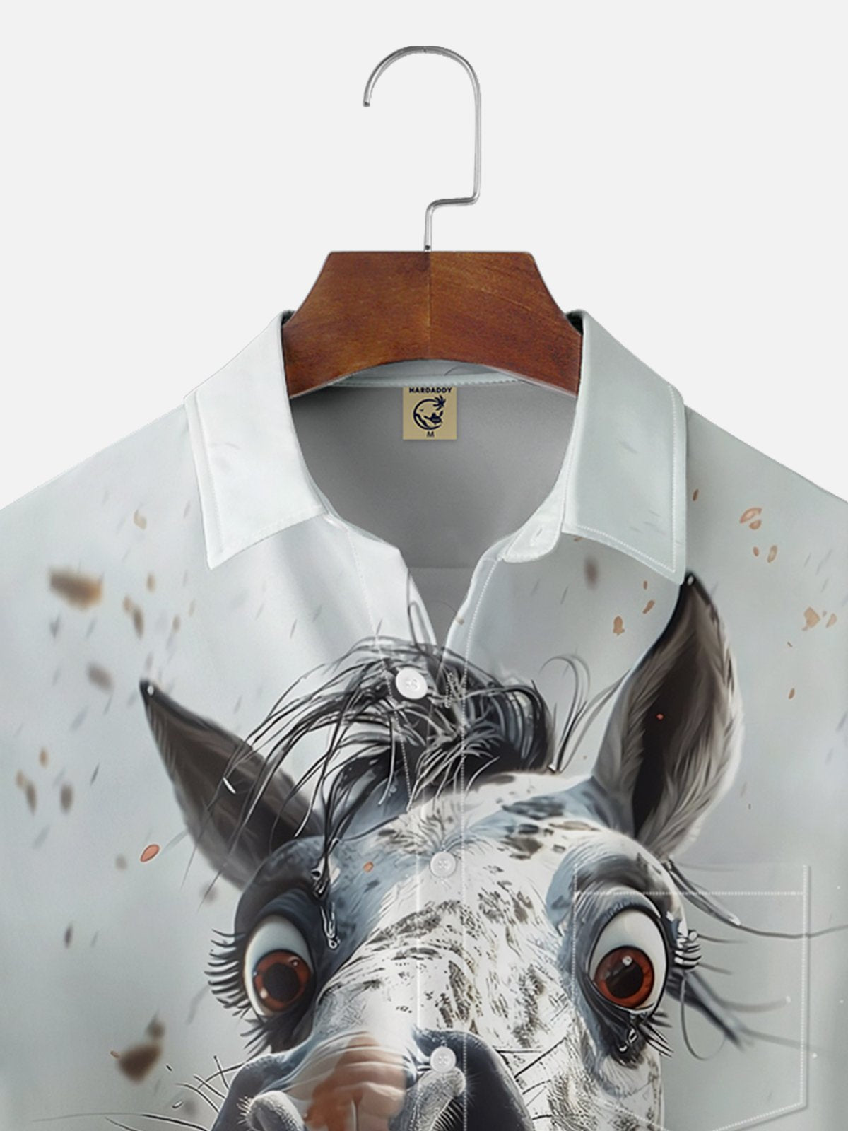 Fun Avant-garde Horse Art Exaggerated Painting Chest Pocket Hawaiian Shirt
