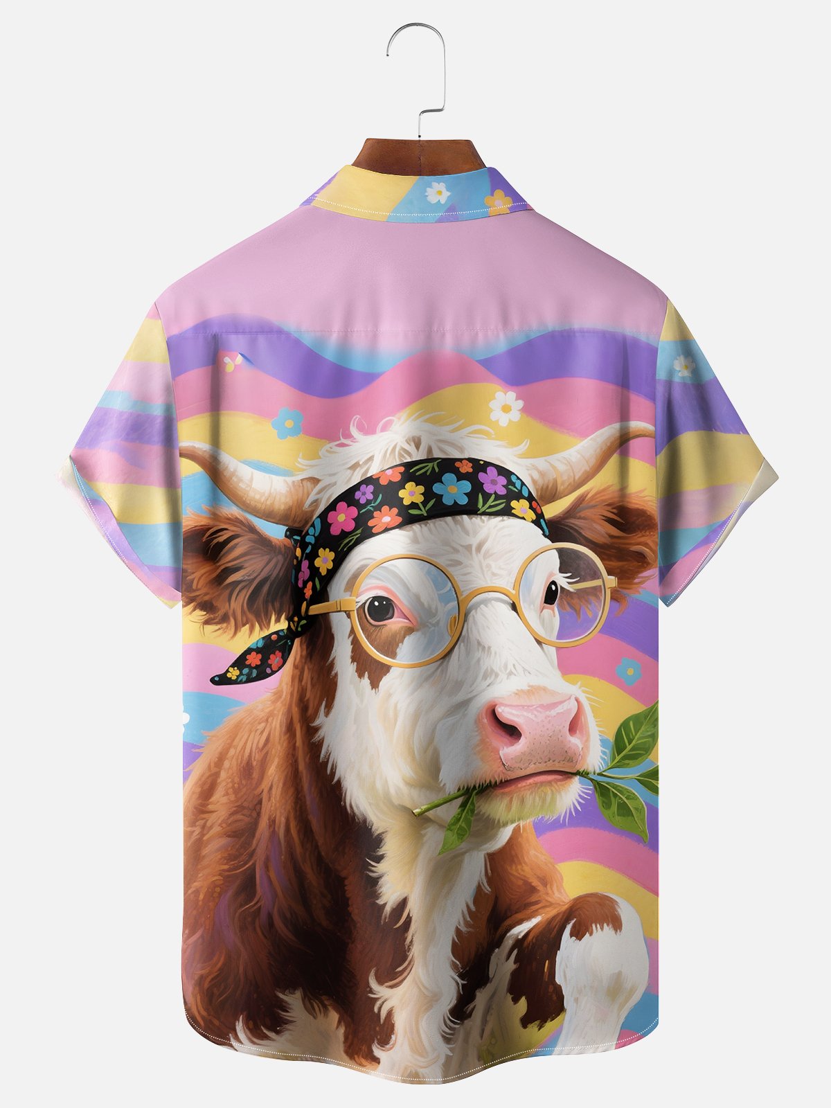 Cow Chest Pocket Hawaiian Shirt