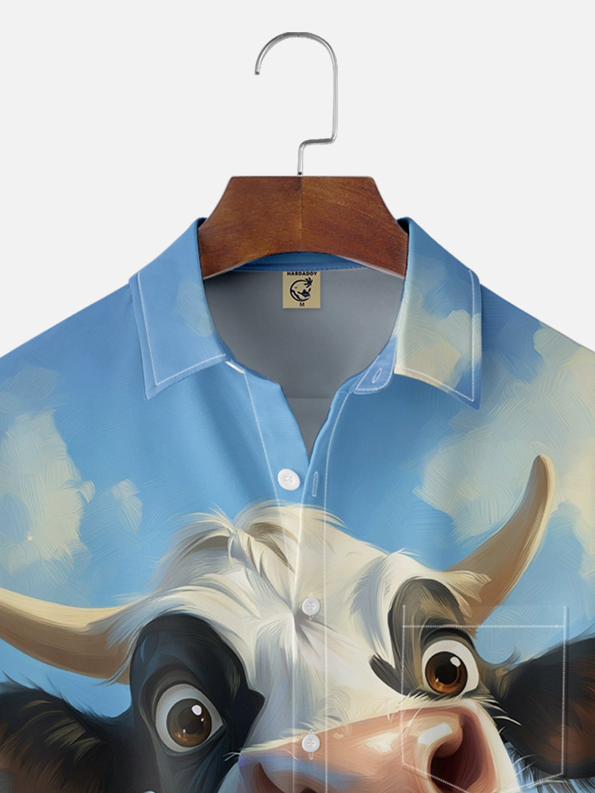 Cow Chest Pocket Casual Hawaiian Shirt