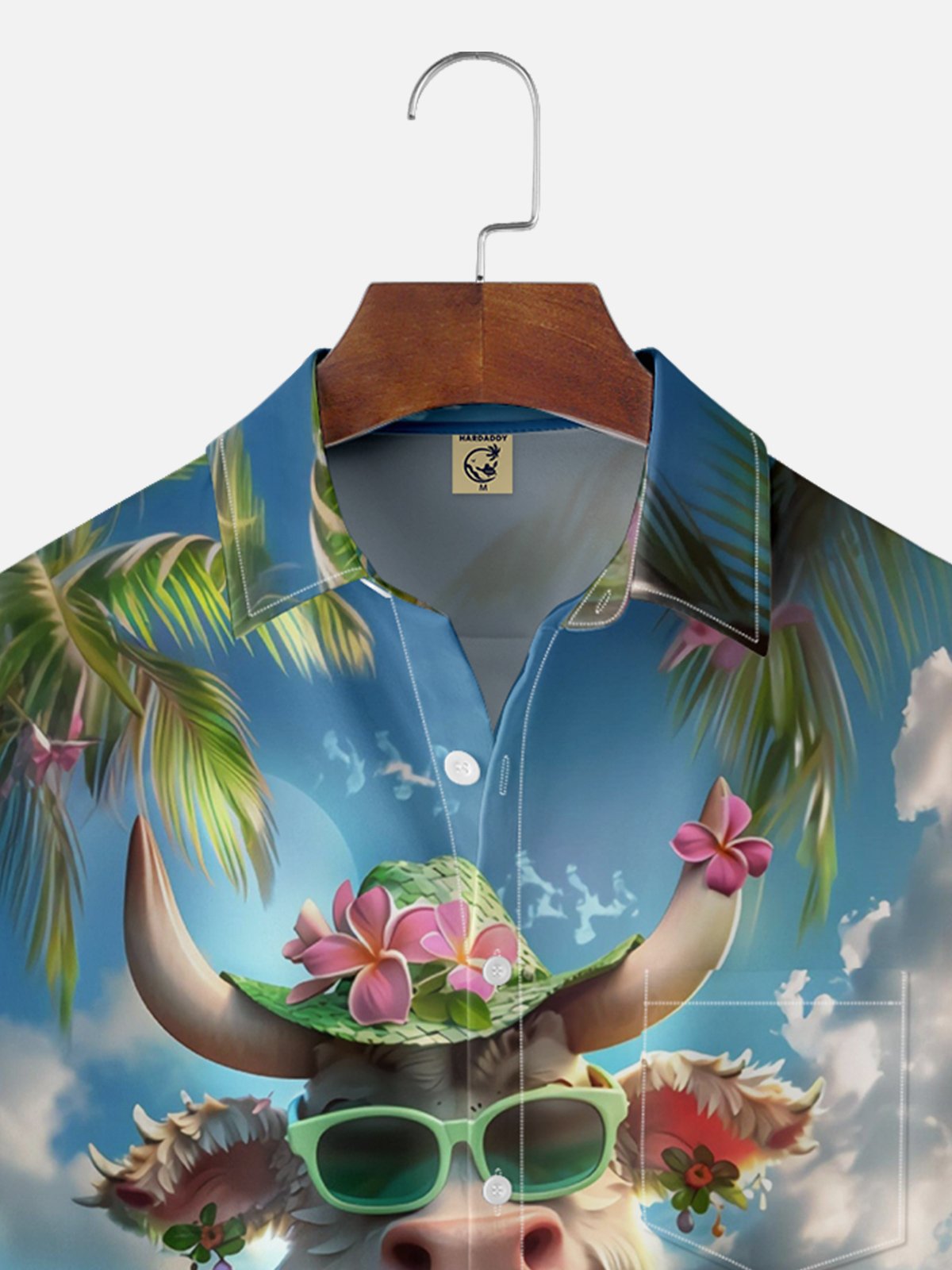 Beach Cow Chest Pocket Hawaiian Shirt