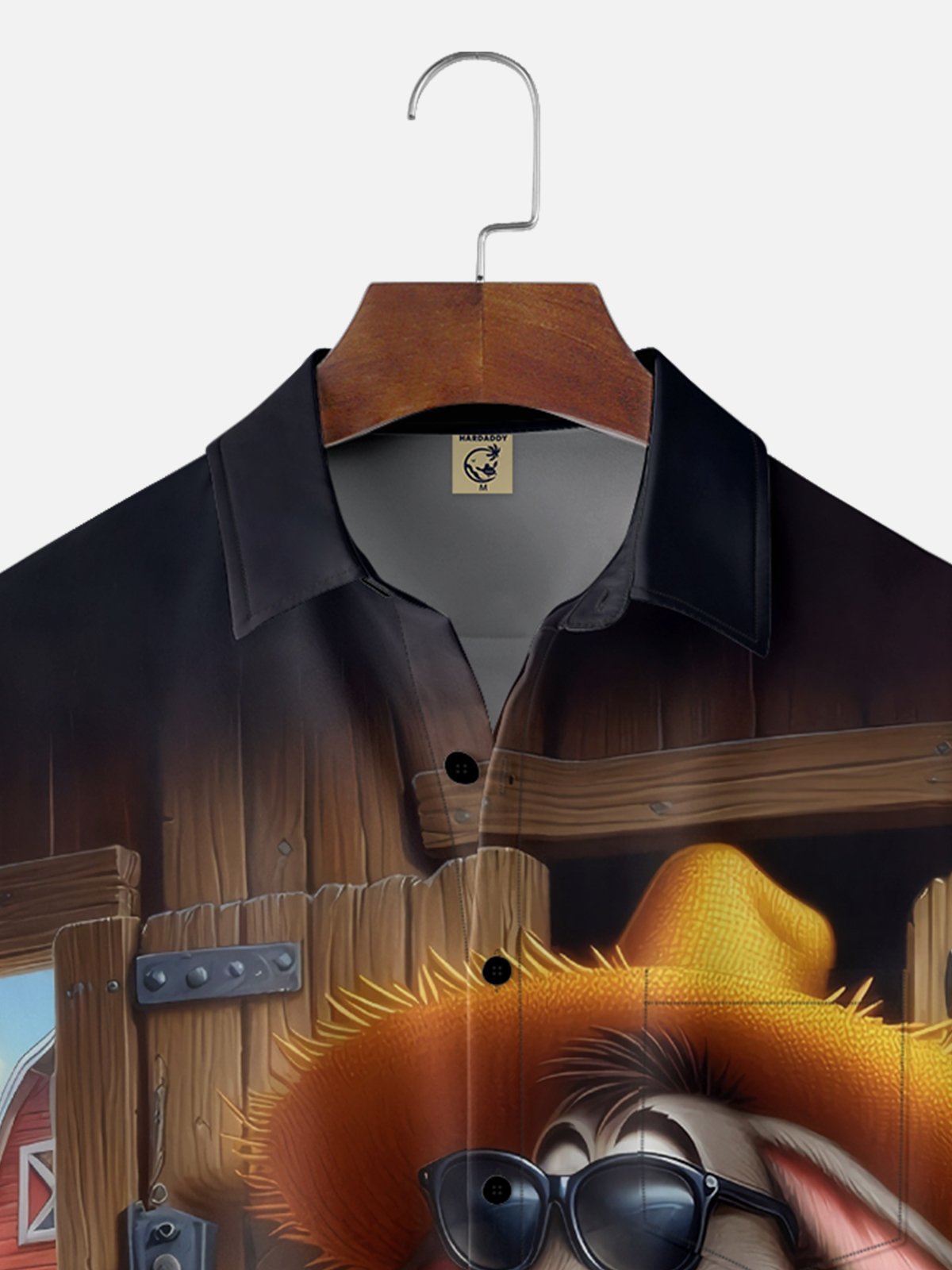 Funny Straw Hat Donkey Farm Chest Pocket Hawaiian Shirt