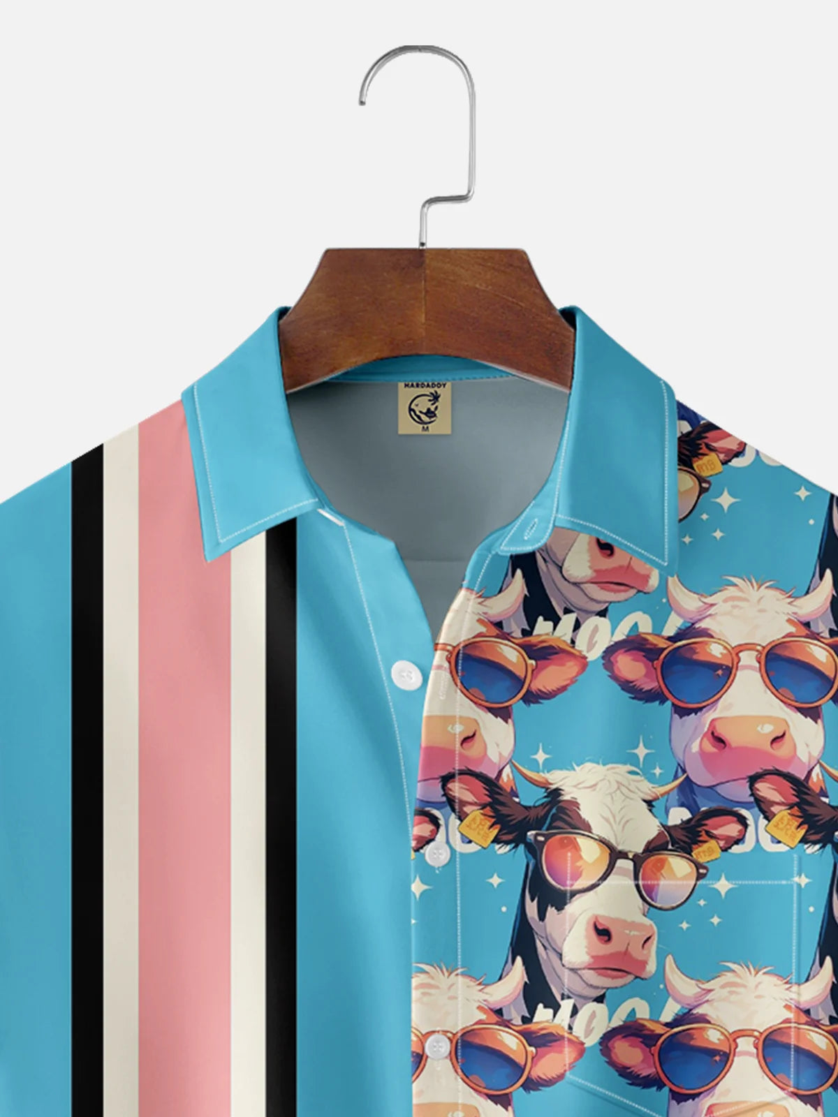 Farm Cow Print Bowling Hawaiian Shirt With Chest Pocket