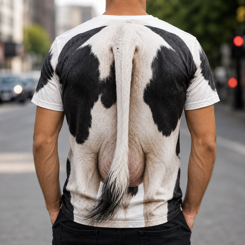 Funny Cow 3D T-Shirt – Holstein Big Face All-Over Print Tee for Cow Lovers