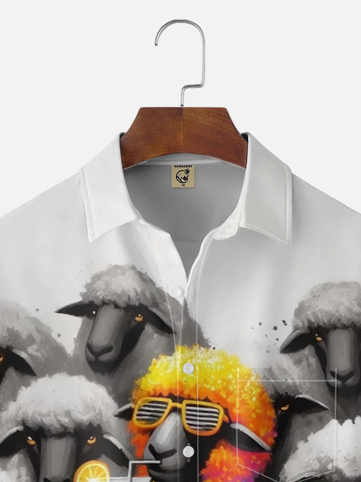 Fun Sheep Design Chest Pocket Holiday Hawaiian Shirt
