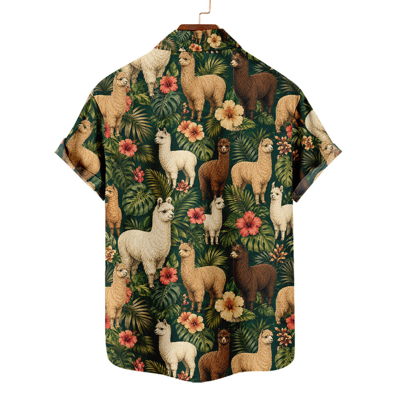 Alpaca Hawaiian Shirt – Cute Alpaca All-Over Print Button-Up for Alpaca Lovers