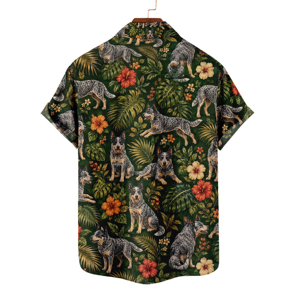 Blue Heeler Hawaiian Shirt – Australian Cattle Dog All-Over Print Button-Up for Dog Lovers