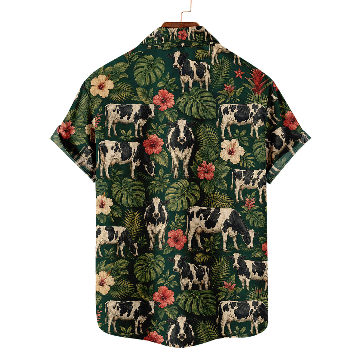 Holstein Cow Hawaiian Shirt – Dairy Cattle All-Over Print Button-Up for Farmers