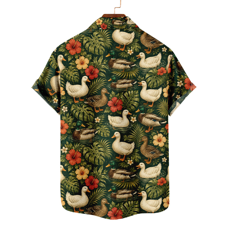 Duck Hawaiian Shirt – Cute Farm Duck All-Over Print Button-Up for Duck Lovers