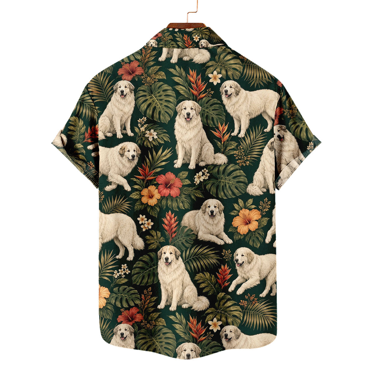 Great Pyrenees Hawaiian Shirt – All-Over Dog Print Button-Up for Dog Lovers