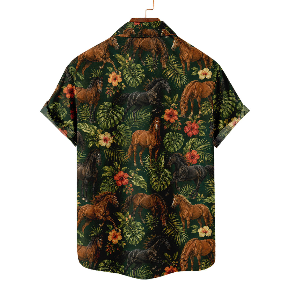 Horse Hawaiian Shirt – All-Over Horse Print Button-Up for Horse Lovers