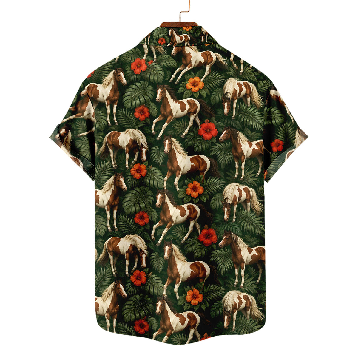 Paint Horse Hawaiian Shirt – Pinto Horse All-Over Print Button-Up for Horse Lovers