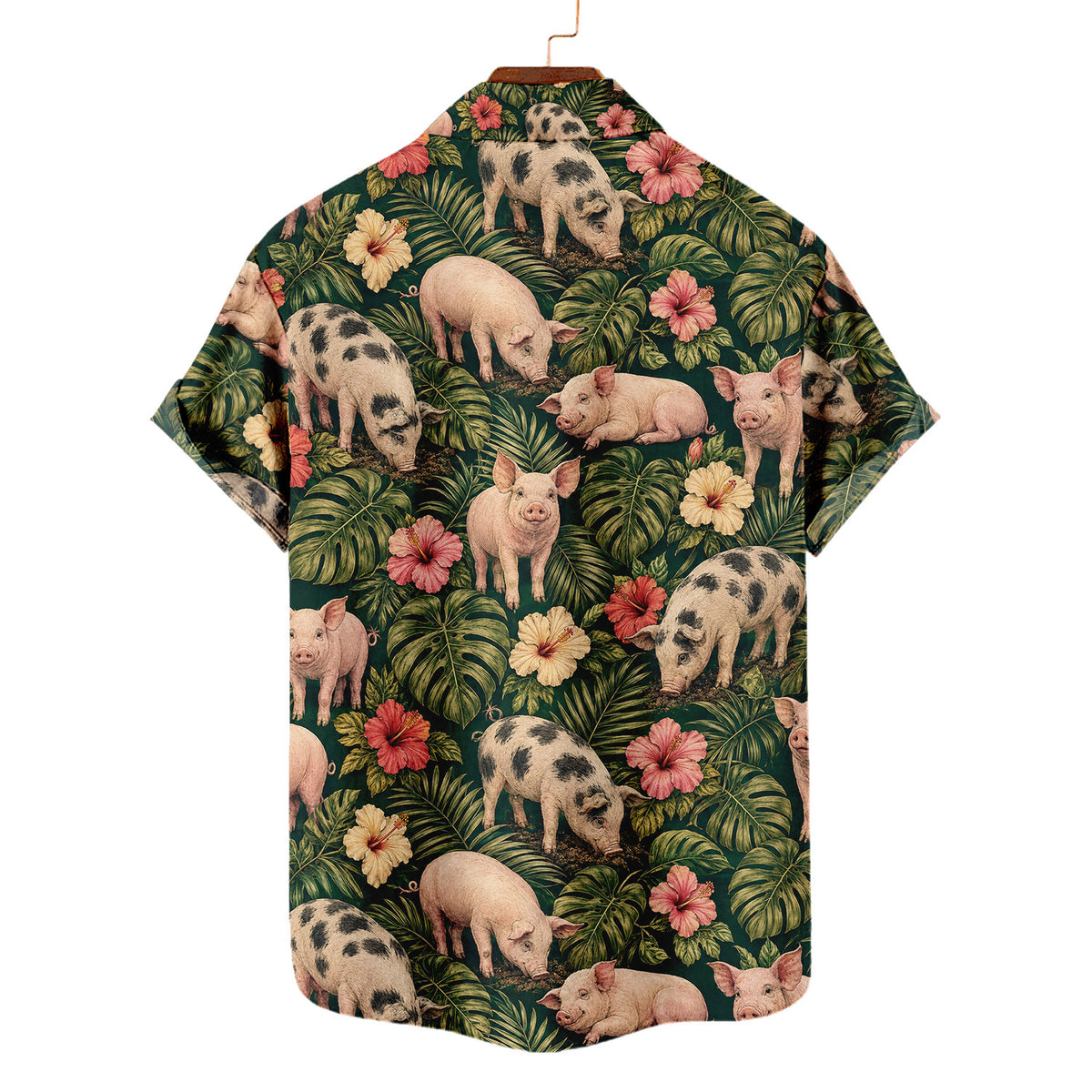 Pig Hawaiian Shirt – Cute Farm Pig All-Over Print Button-Up for Pig Lovers