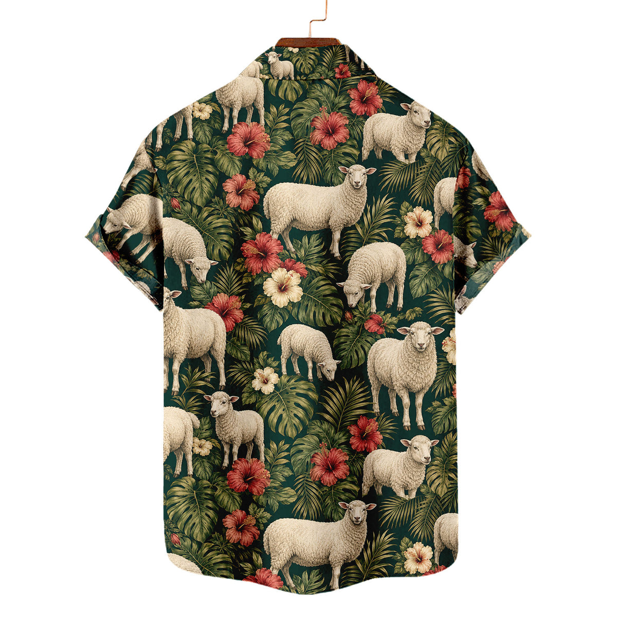 Sheep Hawaiian Shirt – Farm Sheep All-Over Print Button-Up for Sheep Lovers