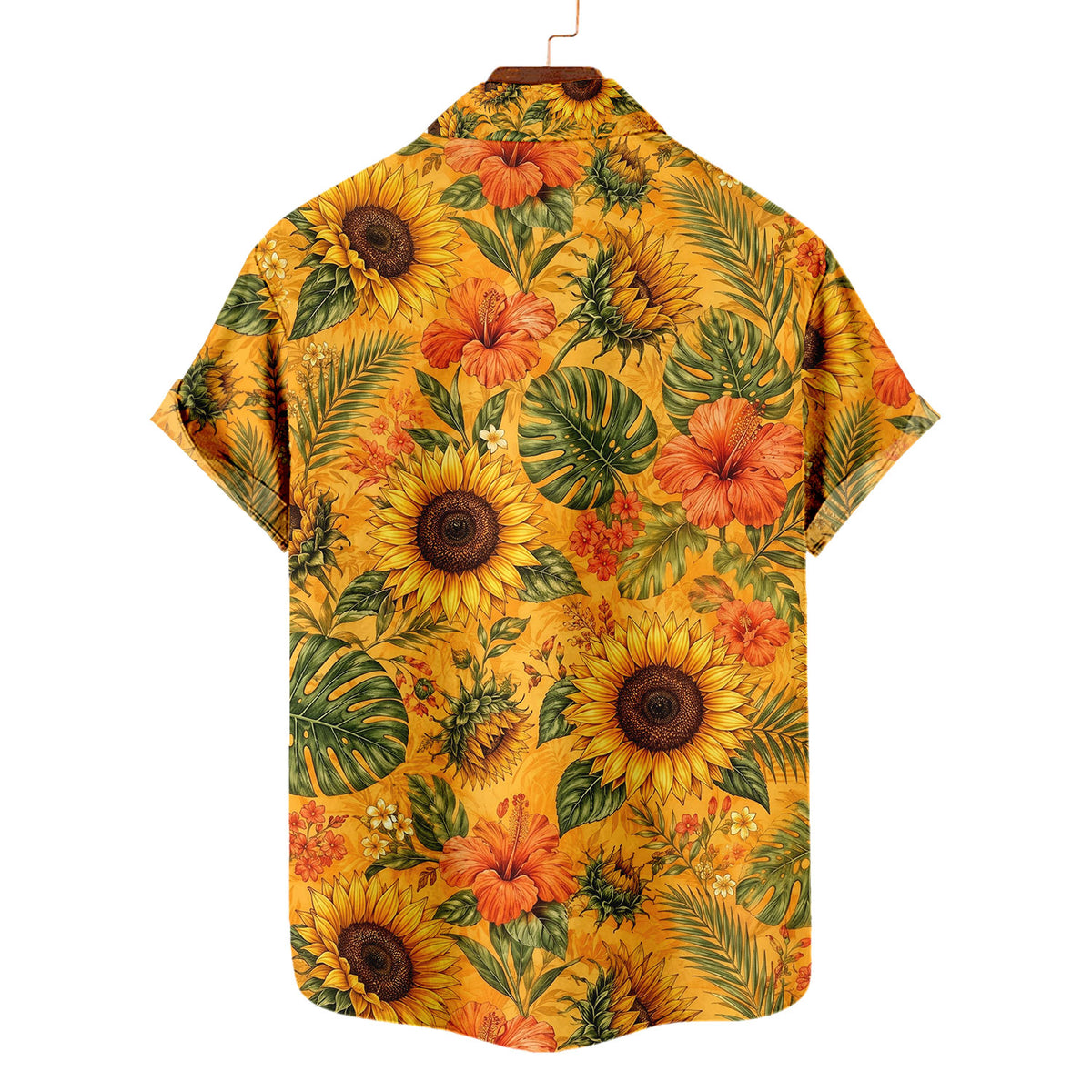 Sunflower Hawaiian Shirt – Summer Floral All-Over Print Button-Up for Women & Men