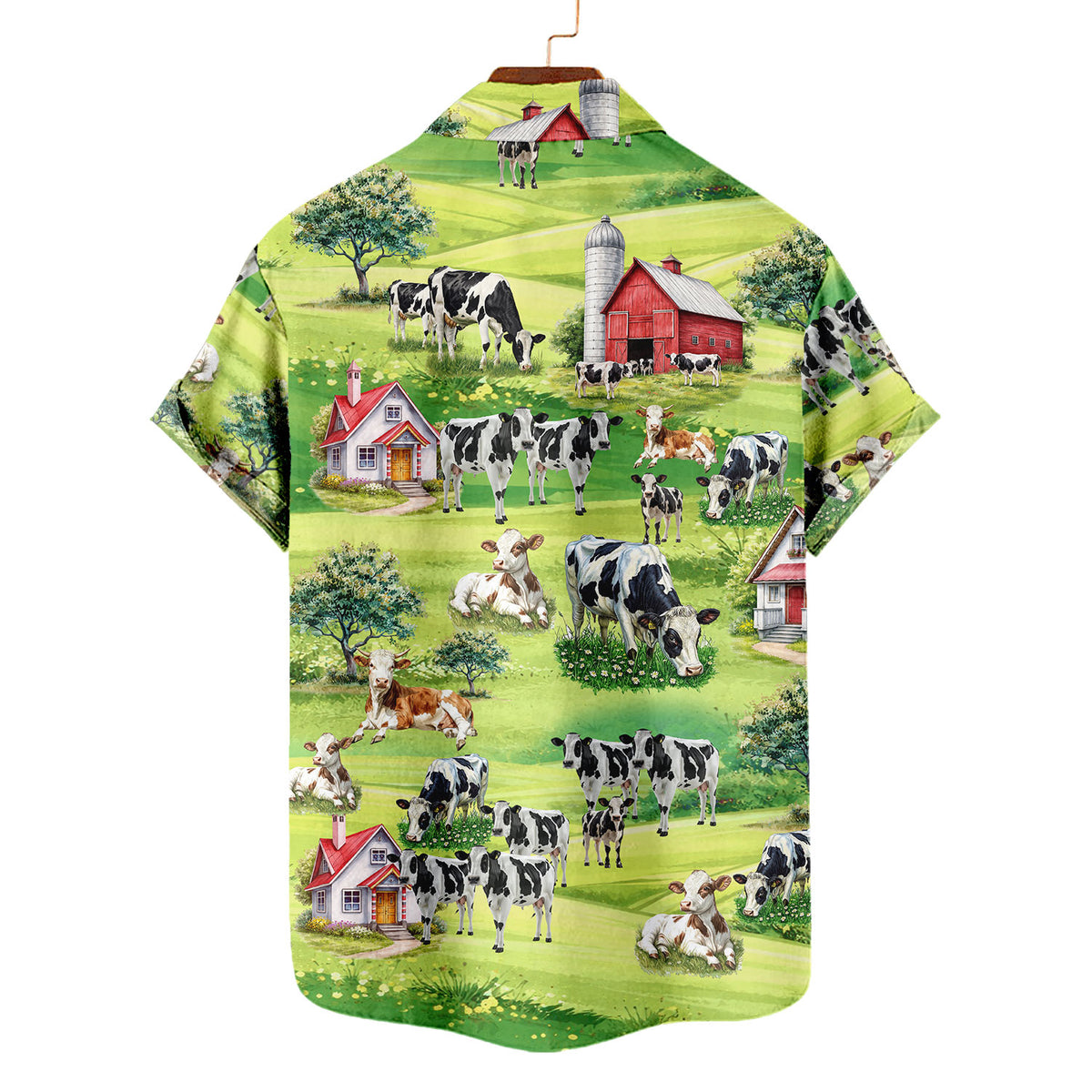 Cow Farm Hawaiian Shirt – Grazing Cows Aloha