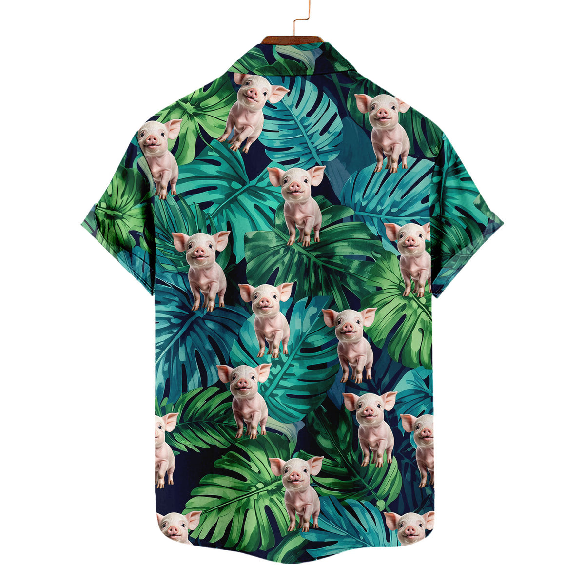 Baby Pig Hawaiian Shirt – Cute Baby Piglet Tropical Monstera Leaves Aloha | Pig Lover Gift