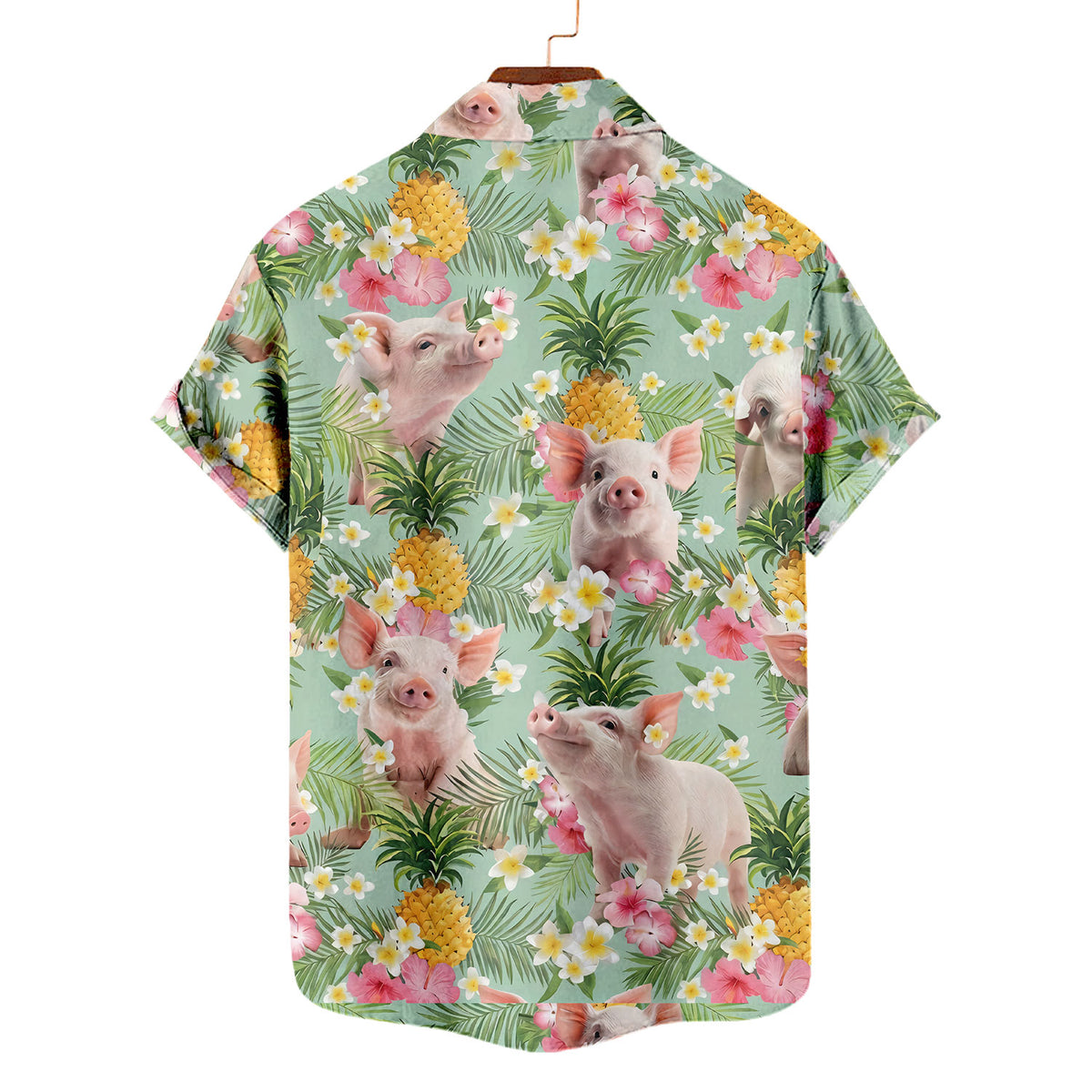Pig Hawaiian Shirt – Cute Baby Pig Pineapple Tropical Aloha Button Down | Funny Pig Lover Gift Men Women