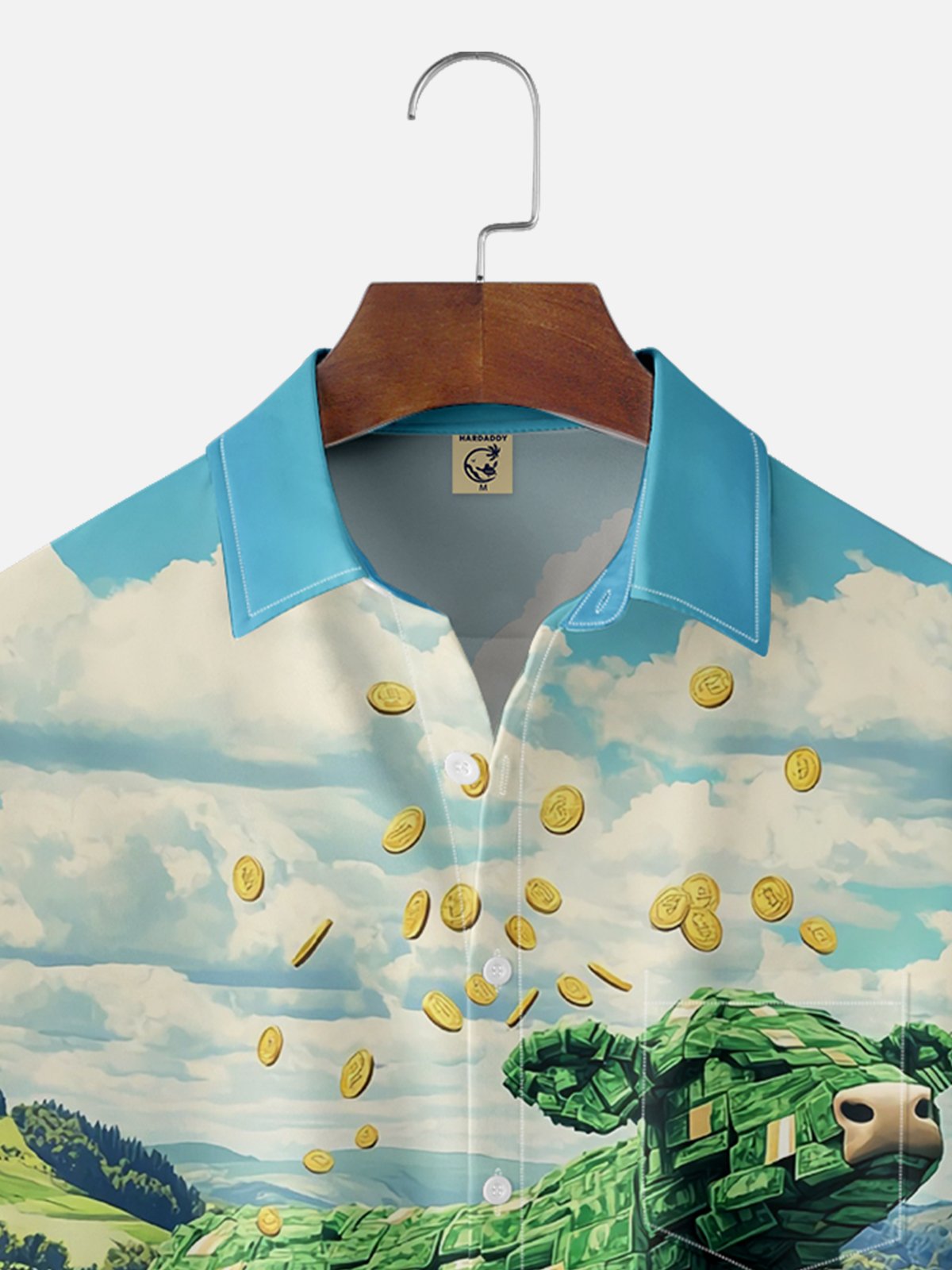Cash Cow Funny Chest Pocket Casual Hawaiian Shirt
