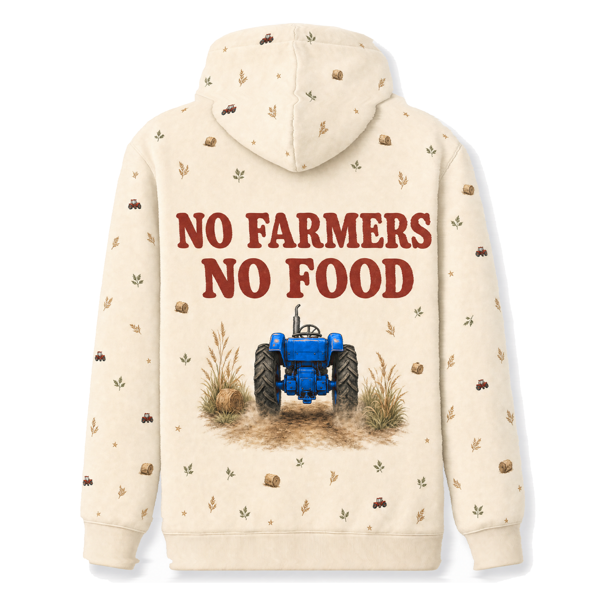 Personalized Dad & Grandpa Tractor Hoodie – Custom Cartoon From Your Photo, Farm Name, Choose Tractor Color