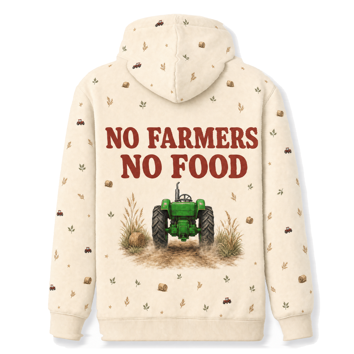 Personalized Dad & Grandpa Tractor Hoodie – Custom Cartoon From Your Photo, Farm Name, Choose Tractor Color