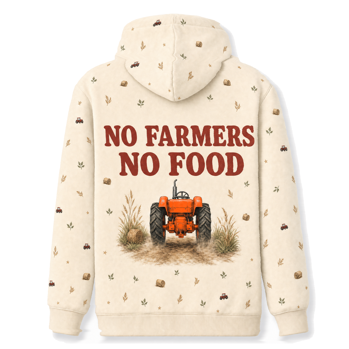 Personalized Dad & Grandpa Tractor Hoodie – Custom Cartoon From Your Photo, Farm Name, Choose Tractor Color