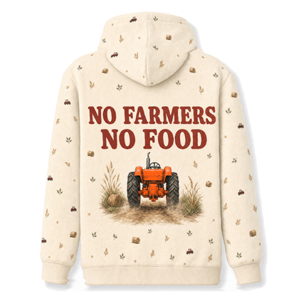 Personalized Dad & Grandpa Tractor Hoodie – Custom Cartoon From Your Photo, Farm Name, Choose Tractor Color