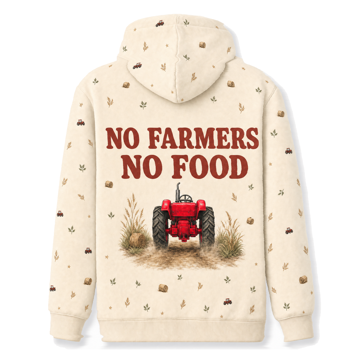 Personalized Dad & Grandpa Tractor Hoodie – Custom Cartoon From Your Photo, Farm Name, Choose Tractor Color