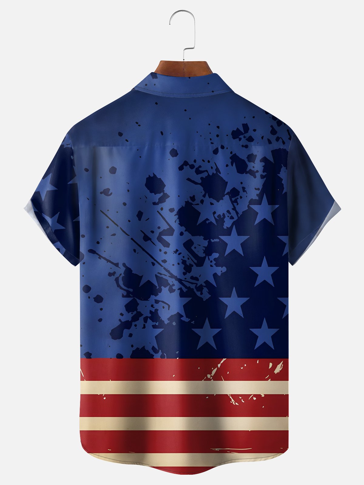 America Rooster Hawaiian Shirt for Men, 4th of July Patriotic Chicken Art Print, Top Gun Style Gift