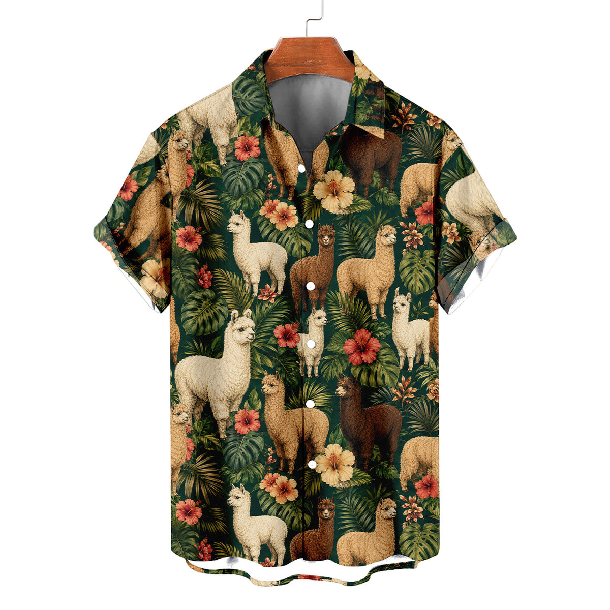 Alpaca Hawaiian Shirt – Cute Alpaca All-Over Print Button-Up for Alpaca Lovers