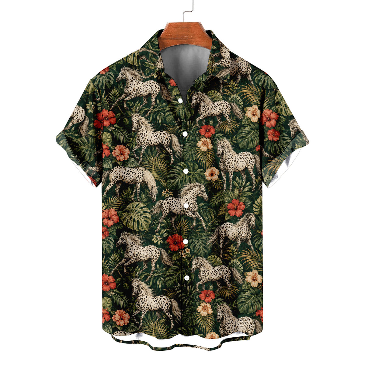 Appaloosa Horse Hawaiian Shirt – Spotted Horse All-Over Print Button-Up for Horse Lovers
