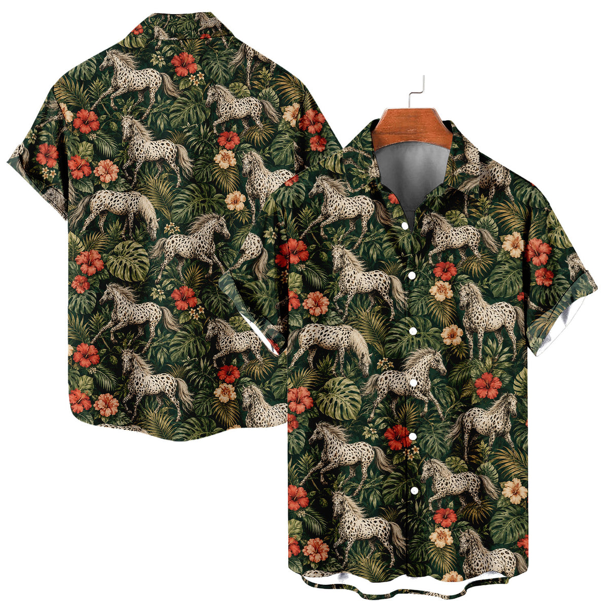Appaloosa Horse Hawaiian Shirt – Spotted Horse All-Over Print Button-Up for Horse Lovers