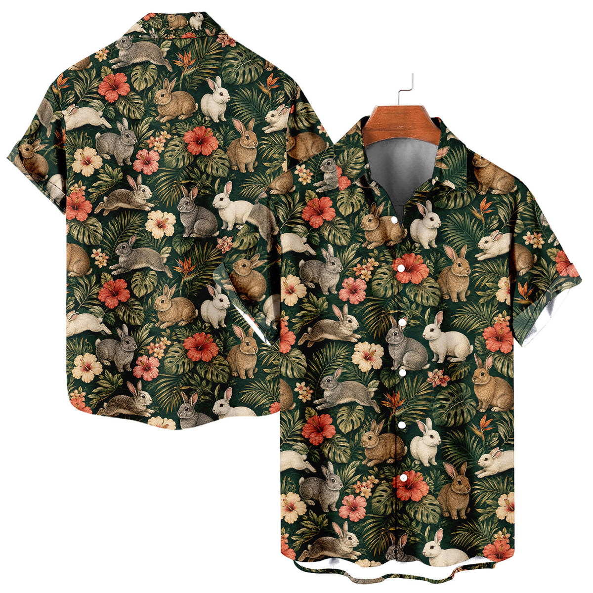 Rabbit Hawaiian Shirt – Cute Bunny All-Over Print Button-Up for Rabbit Lovers