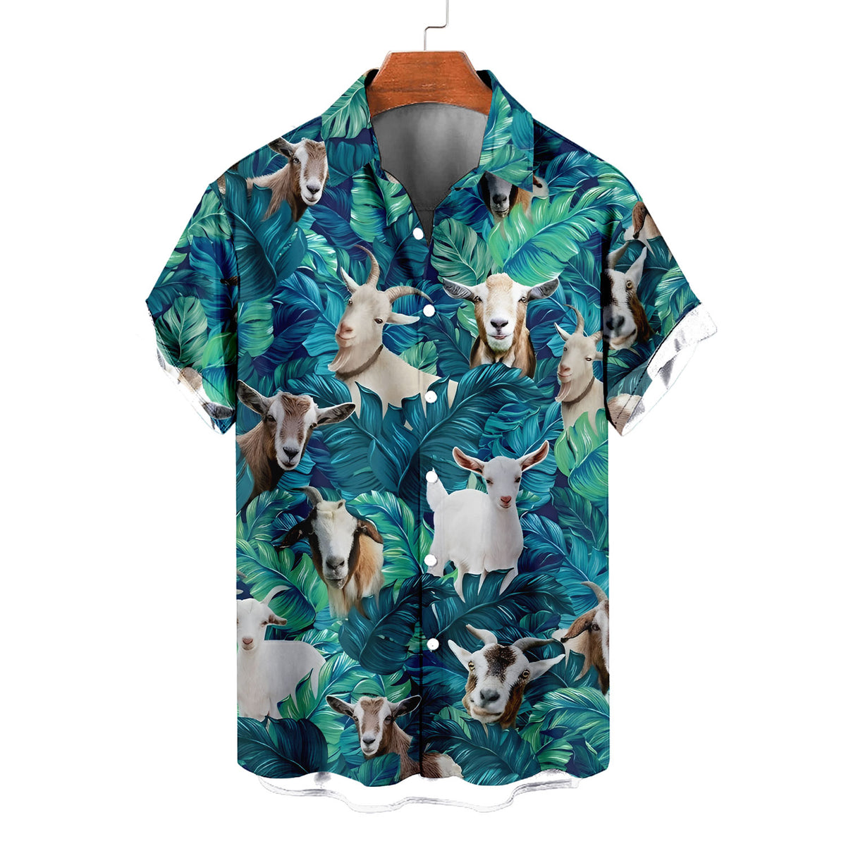 Goat Hawaiian Shirt – Funny Farm Goat Tropical Aloha Button Down | Gift For Goat Lovers
