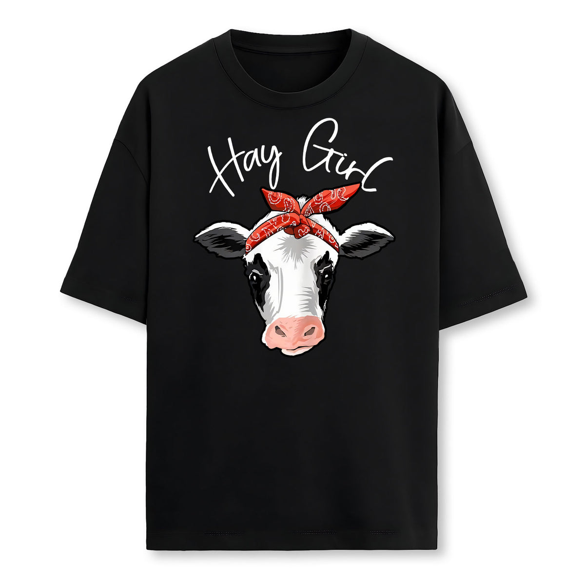 Hay Girl Farmer Funny Cattle Cow Farm Lovers Gift Women Farmer T-Shirt
