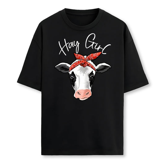 Hay Girl Farmer Funny Cattle Cow Farm Lovers Gift Women Farmer T-Shirt