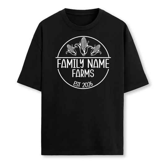 Personalized Corn Farm Shirt - Custom Family Name & Year,  Vintage Farmhouse Tee, Country Harvest Gift, Homestead Apparel
