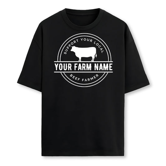Personalized Beef Farmer Shirt - Custom Farm Name Vintage  Cattle Tee, Support Local Farmer Logo, Cattle Rancher Father's  Day Gift
