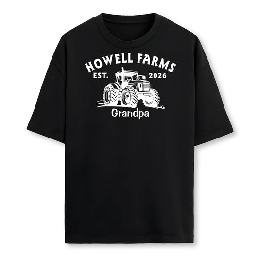 Personalized Grandpa Farm Shirt - Custom Family Name Year &  Title, Vintage Tractor Tee, Farmer Grandpa Father's Day Gift