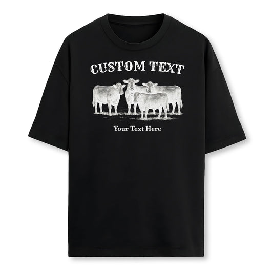 Personalized Cattle Herd Shirt - Custom Text Design, Vintage  Cow Tee, Cattle Rancher Father's Day Gift, Country Farm  Apparel