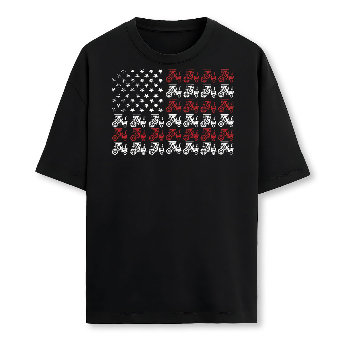 Proud Patriotic Freedom Designs Tractor American Flag Farmer T-Shirt