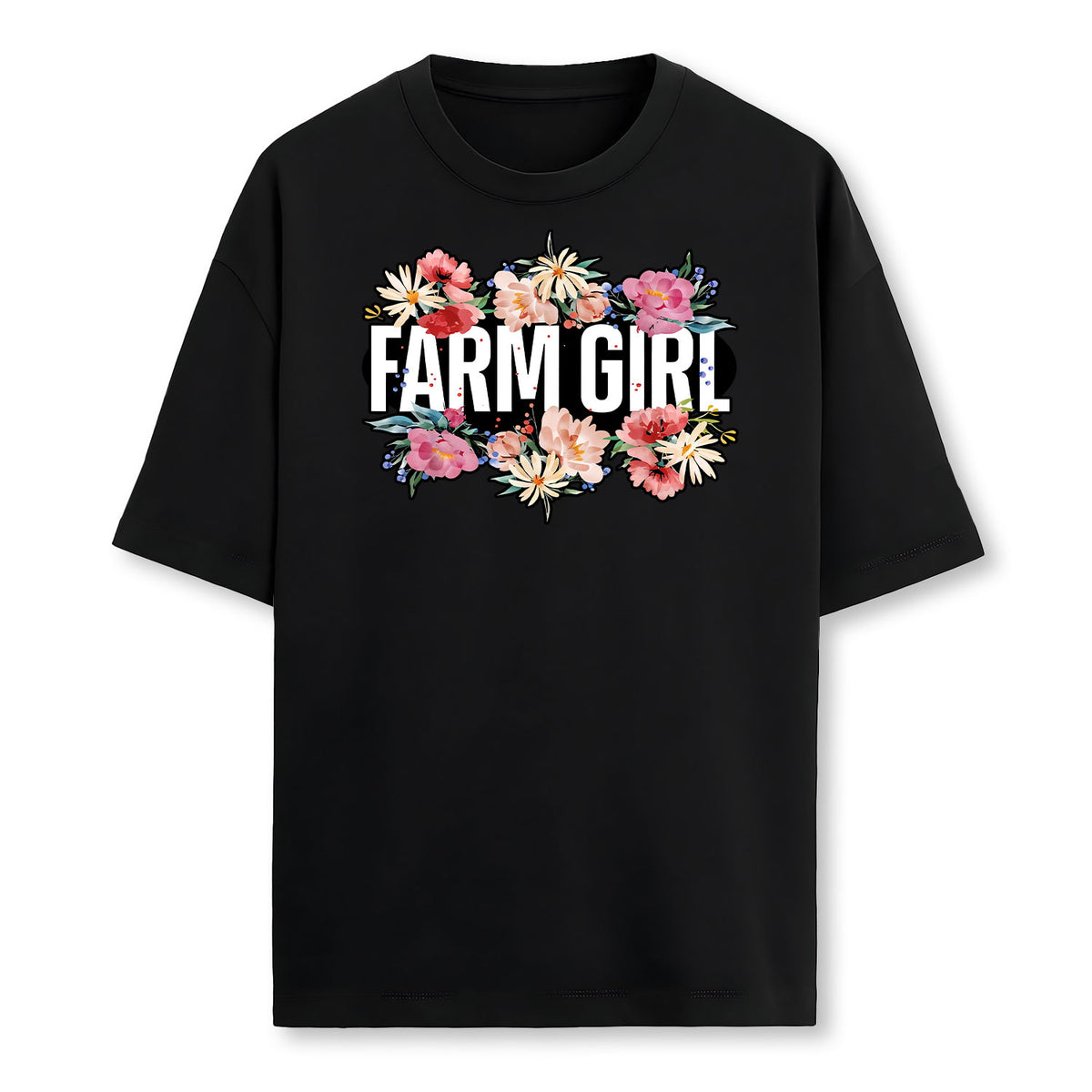 Farming Farmer Girl Flower Floral Farm Girl Farmer T-Shirt