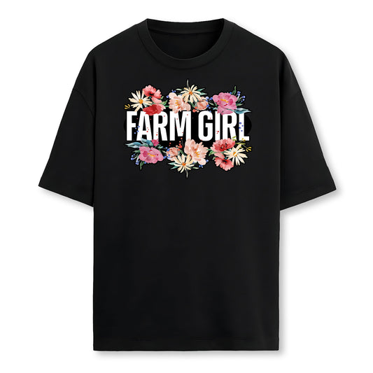 Farming Farmer Girl Flower Floral Farm Girl Farmer T-Shirt