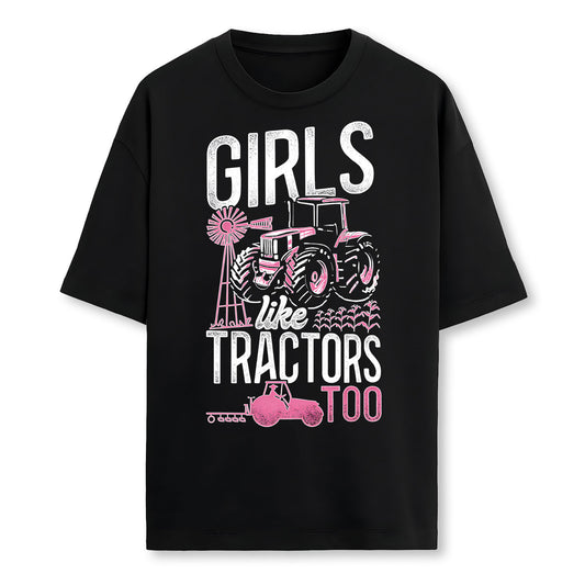 Farming Farmer Girl Tractor Tractor Vintage Girls Like Farmer T-Shirt
