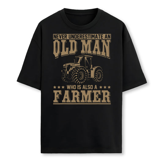 Retired Farmer Gift Idea Old Man Tractor Farmer Pullover T-Shirt
