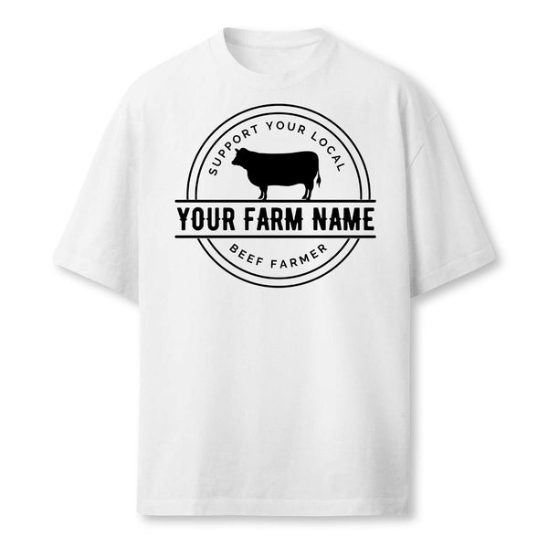 Personalized Beef Farmer Shirt - Custom Farm Name Vintage  Cattle Tee, Support Local Farmer Logo, Cattle Rancher Father's  Day Gift