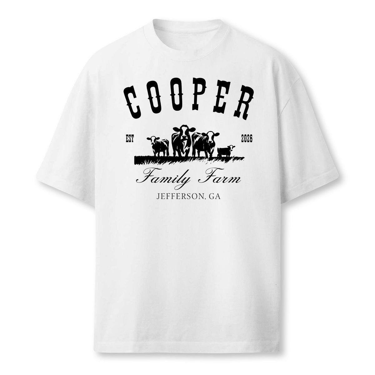Personalized Cattle Ranch Shirt - Custom Family Name Year &  Location, Vintage Cow Farm Tee, Cattle Rancher Father's Day  Gift, Country Heritage Apparel